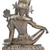 Een brons gesculpteerd beeld van Bodhisattva Indra in rusthouding. Vermoedelijk 19e eeuws.