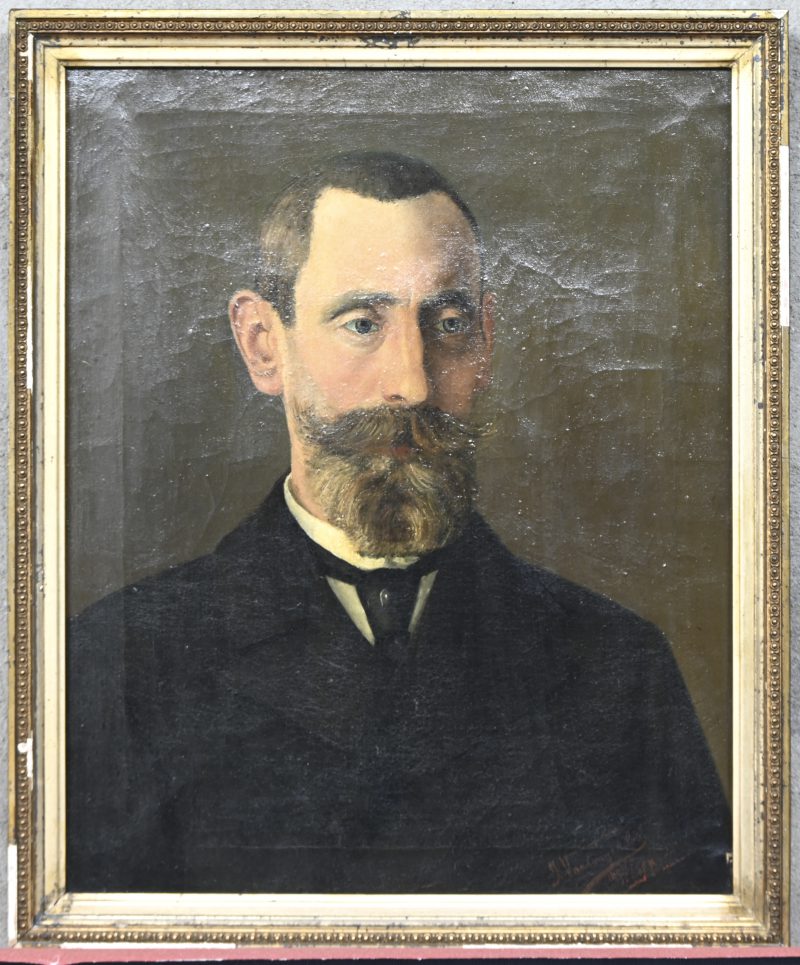 Portret van Leonard Vantongerloo, olieverf op doek, gesigneerd Fr. Vantongerloo en gedateerd.