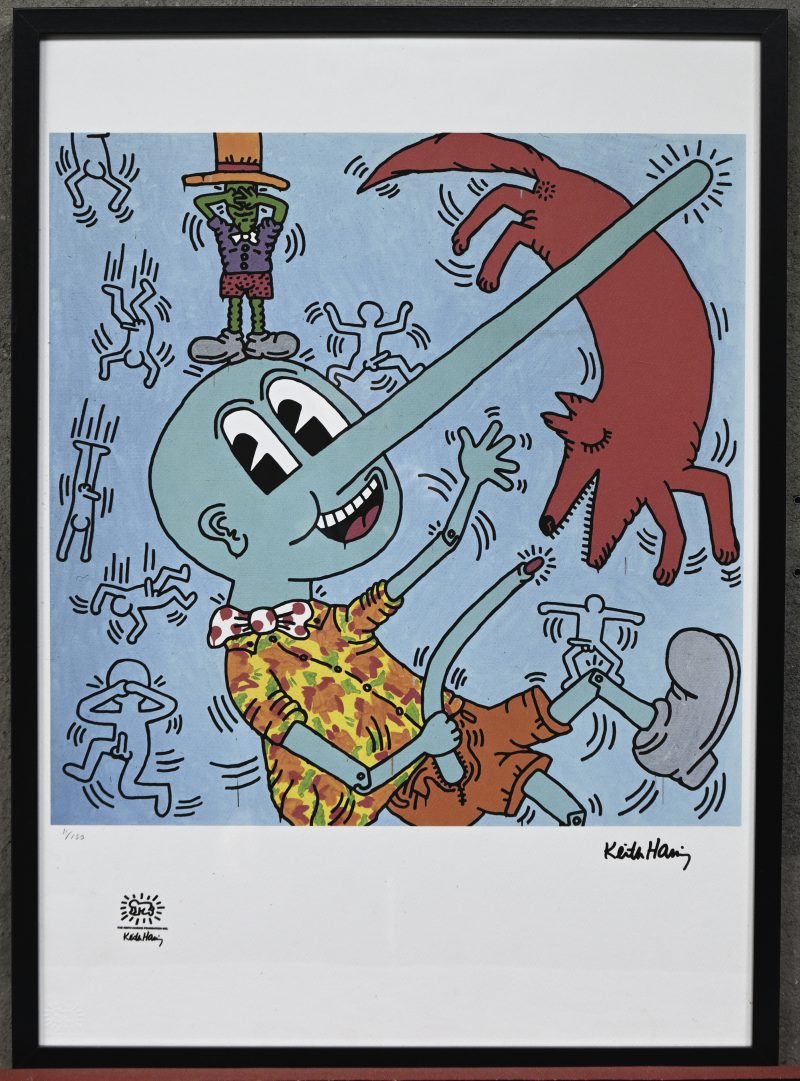 “Pinockio”. Litho. In de plaat gesigneerd met inkt en droogstempel K. Haring en genummerd 11 / 150.