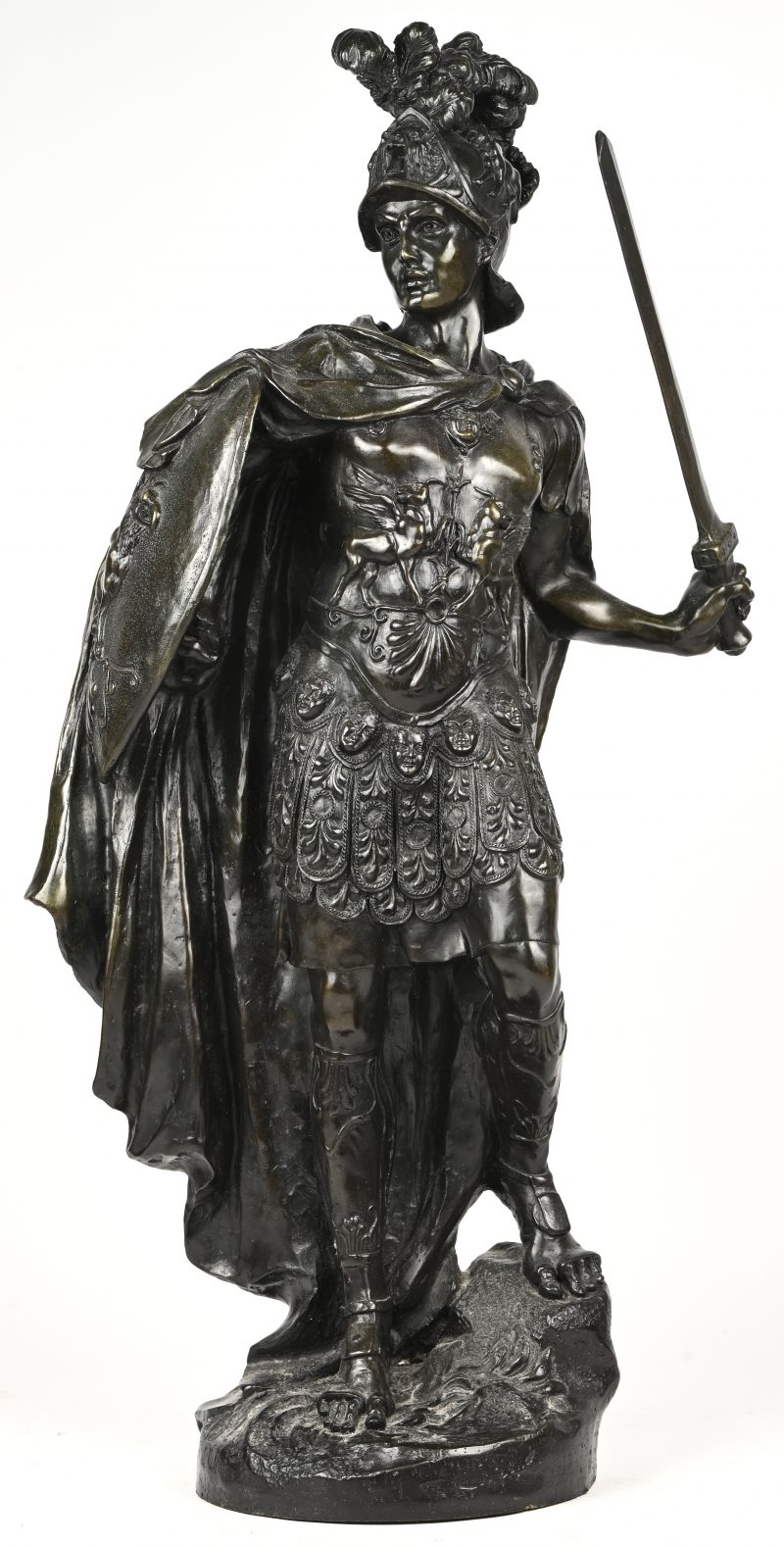 “Romeins centurion”. Een bronzen beeld naar een werk van A. Carrier.