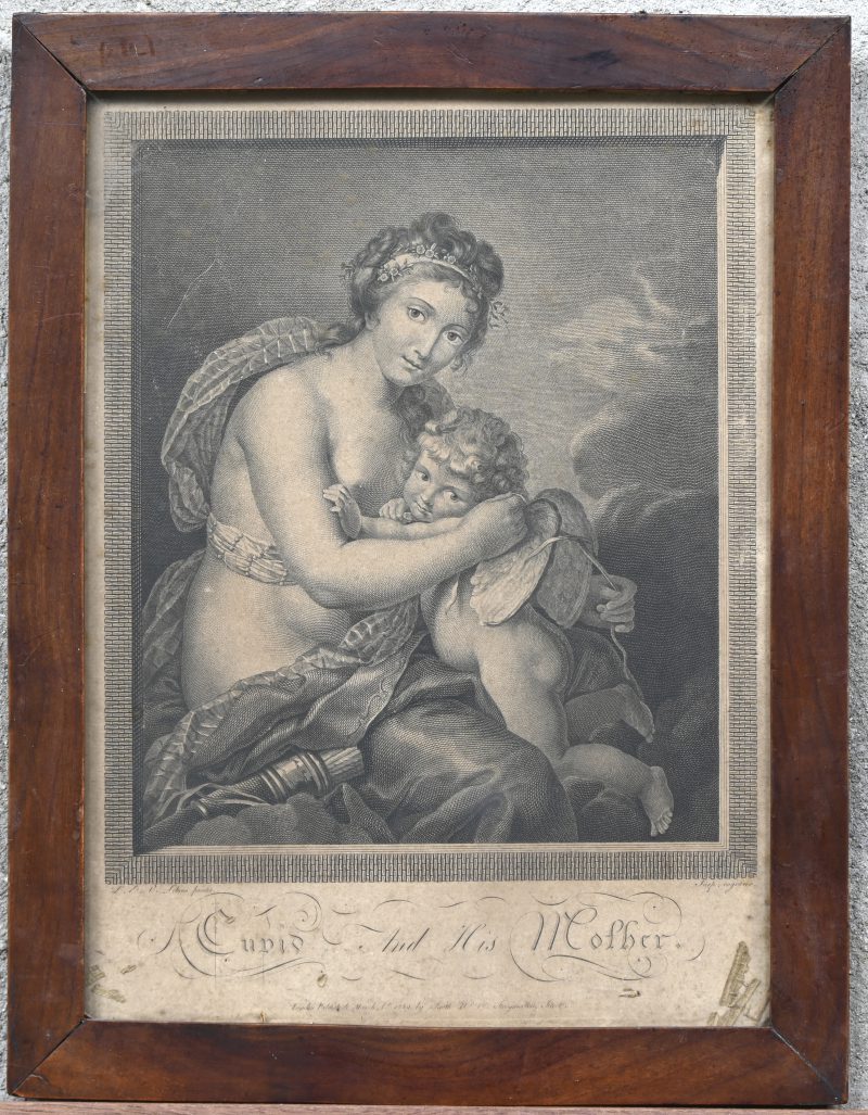 Een oude gravure getiteld “Cupid and his Mother”. Volgens de geruchten zou die laatste Venus zijn.