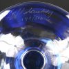 Een Val Saint Lambert vaas, blauw en kleurloos kristal, genummerd 141/300.