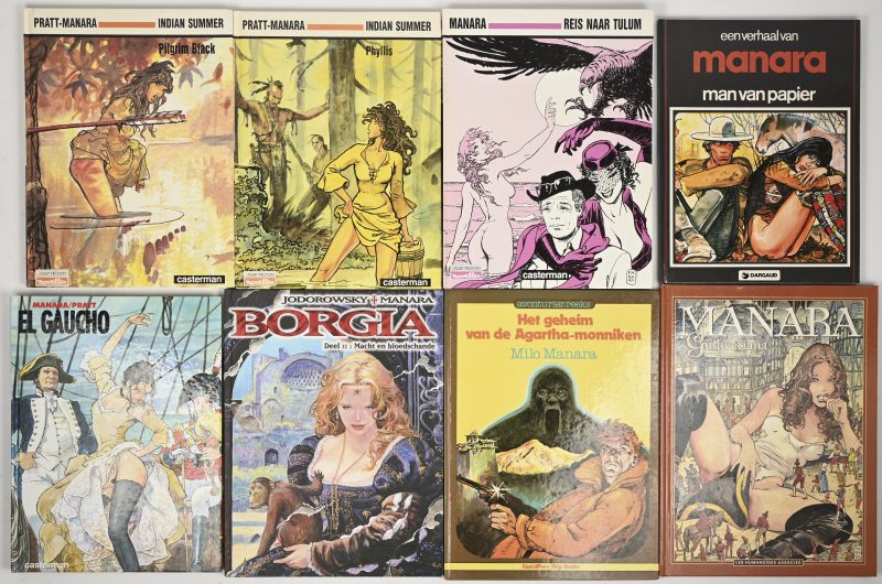 Een lot van 8 strips door Manara. Hardcover, diverse titels en uitgaven.