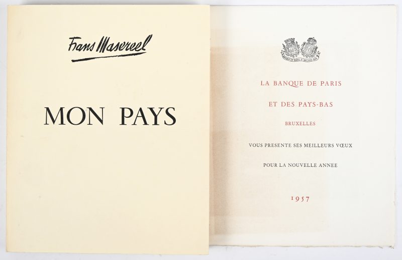 ‘Mon Pays’, een kerstuitgave met houtsneden van Frans Masereel uit 1956, 850 exemplaren van gedrukt en elk exemplaar gesigneerd door de kunstenaar zelf.
