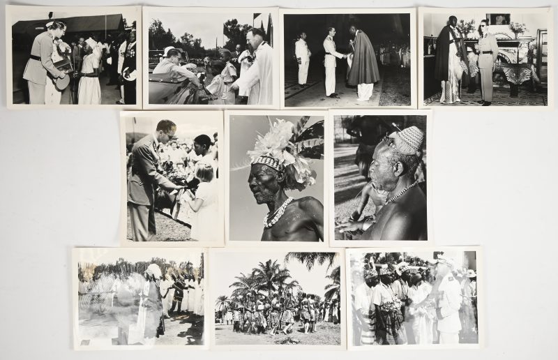 Een lot van 10 foto’s. ‘La Visite Officielle de S.M. le Roi Baudouin au Congo Belge et Au Ruanda-Urundi. Congopresse. 1955.