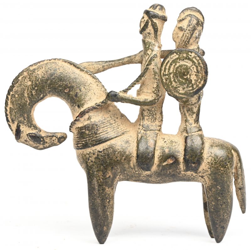 Bronzen ruitersbeeldje. Tsjaad.