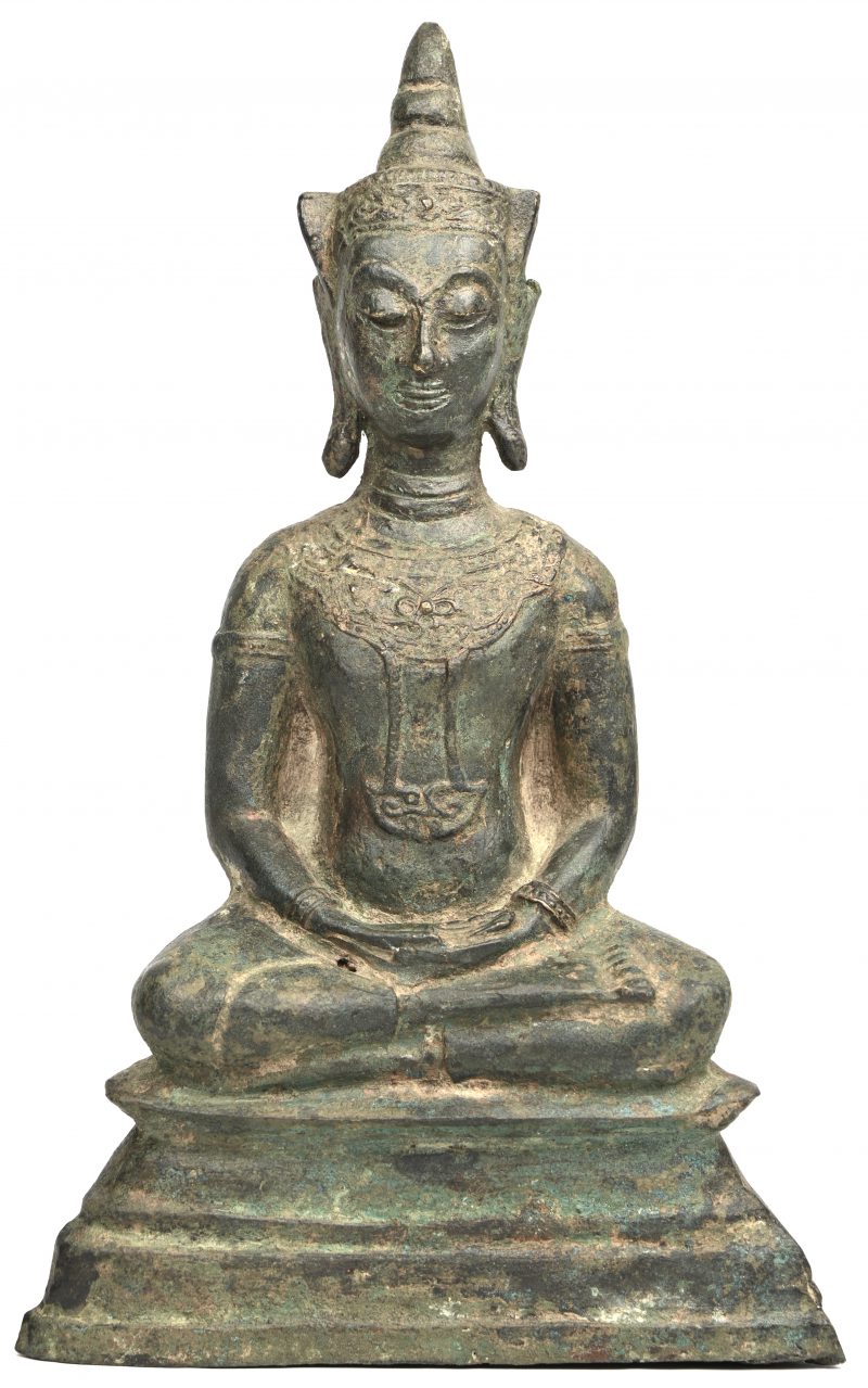 Bronzen zittende Boeddha. Thailand.