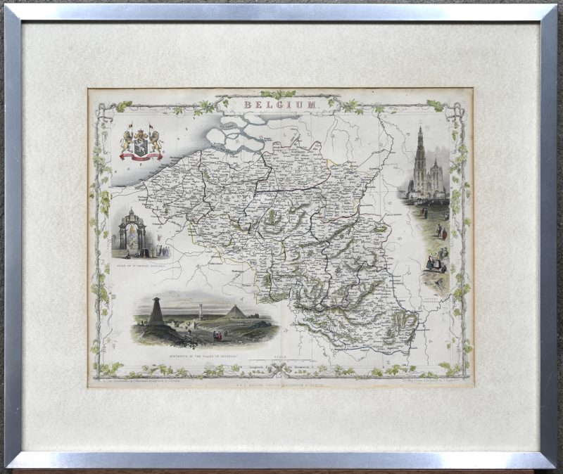 Een kaart van België, gravure door J. Rapkin.