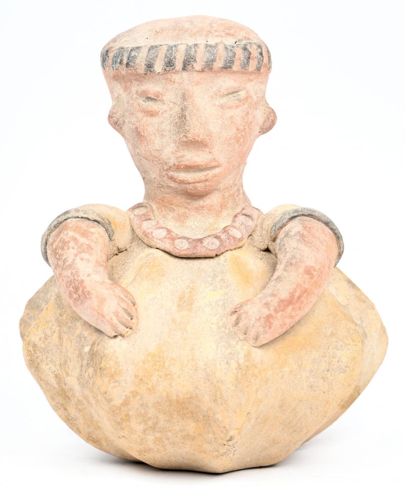 Een Precolumbiaans terracotta beeldje. Mexico, medio 400 nC.