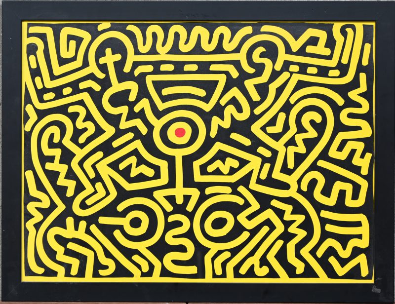 “Abstract”. Een zeefdruk op papier. Vermoedelijke uitgave door Keith Haring Foundation.