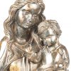 “Maria met kind”. Een gepatineerd kunstbronzen beeld.