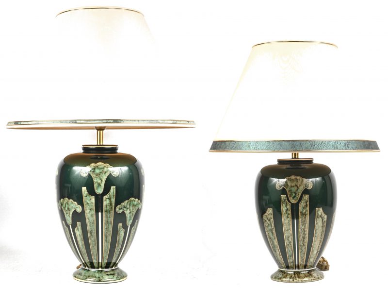 Een set van twee design lampen, Regency stijl, gesigneerd Louis Drimmer, Frankrijk ca 1980.
