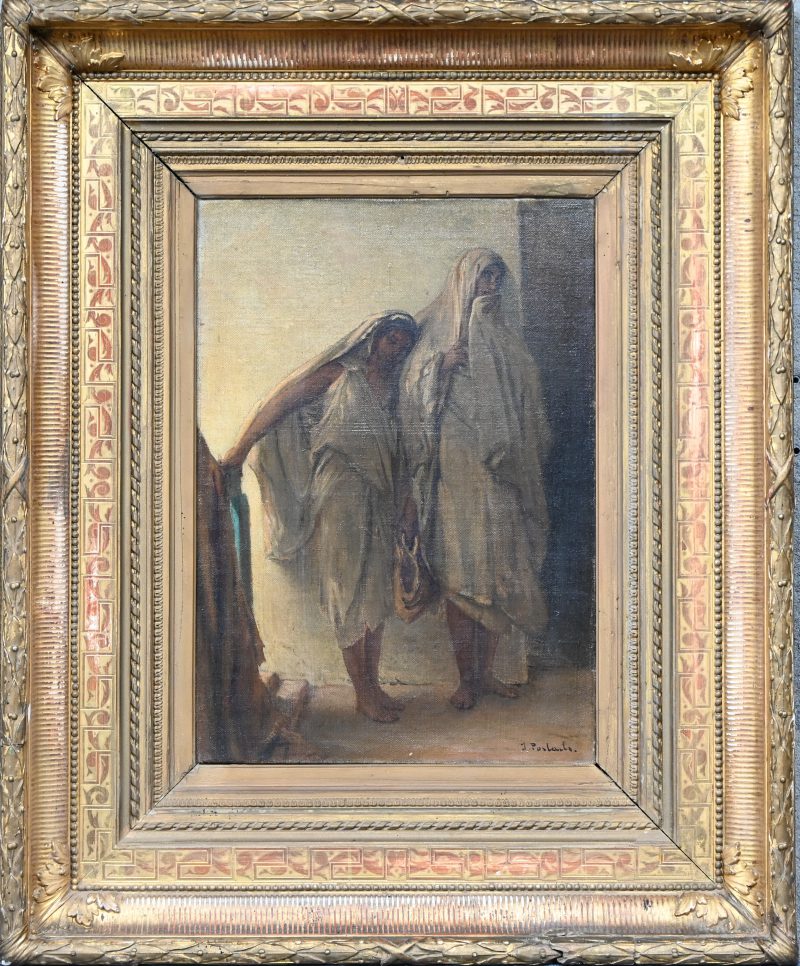 “Jeunes Filles Orientales”. Een schilderij, olierverf op doek. Onderaan gesigneerd. 19e eeuw.
