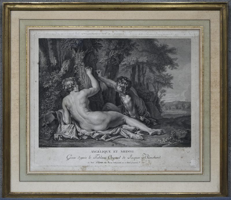 ‘Angélique et Medor’, een gravure naar Jacques Blanchard.