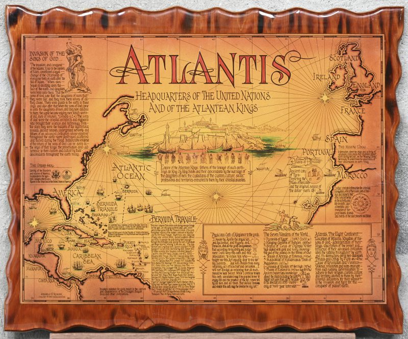 “Atlantis”. Een print op houten wandpaneel.