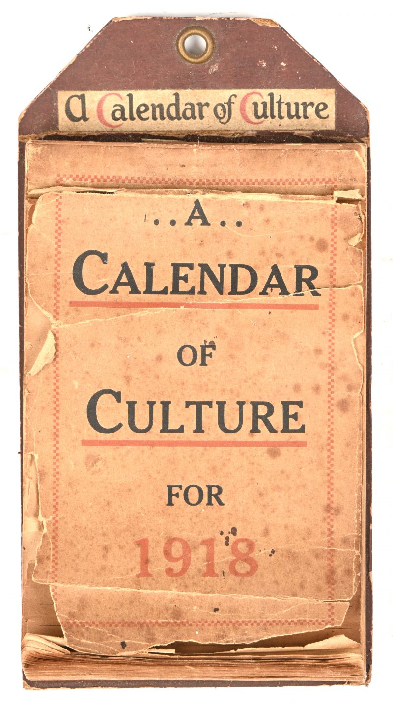 “A calendar of Culture for 1918”, een scheurkalender voor het jaar 1918.