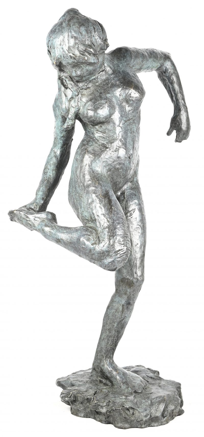 ‘De Baadster.’ Bronzen beeld naar Degas.