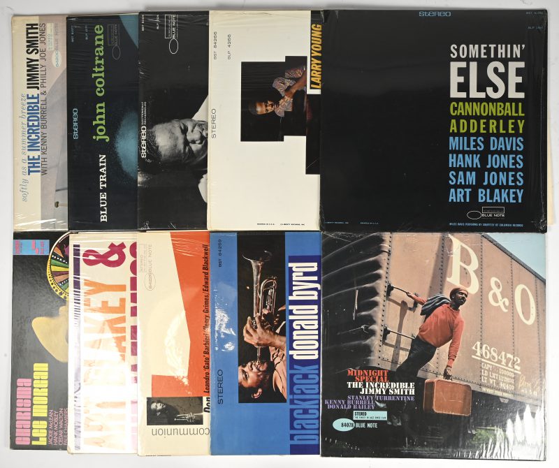 Tien langspeelplaten. *Art Blakey & The Jazz Messengers, “A Night in Tunesia” (Blue Note 8449), U.S. 1961. *Julian “Cannonball” Adderley (met o.m. Miles Davis en Art Blakey) “Somethin’ Else” (Blue Note BST 81 595K Stereo), U.S.1959. *Clifford Brown, “Memorial Album” (Blue Note 1526, Stereo), U.S. 1969. *Don Cherry, “Complete Communion” (Blue Note ST-84226 Stereo), U.S. 1967. *Donald Byrd, “Blackjack” (Blue Note BST84259, Stereo), U.S. 1967. *Jimmy Smith, “Midnight Special” (Blue Note, BLP-84078, Stereo) U.S. 1961. *Jimmy Smith, “Softly as a Summer Breeze” (Blue Note 84200 Stereo), U.S. 1965. *John Coltrane, “Blue Train” (Blue Note BLP 1577/81577, Stereo), U.S. 1964. *Larry Young, “Contrasts” (Blue Note BLP4266/BST 84266 Stereo), U.S. 1967. *Lee Morgan, “Charisma” (Blue Note BST 84312, Stereo) U.S. 1969
