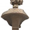“Poesie”. Vooraan getiteld. Bronzen buste van een jongedame, gesigneerd L. Noirot.