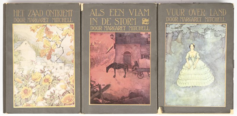 “Gejaagd door de wind”. Een lot van 3 boeken met illustraties van Anton Pieck.