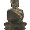 Een gepatineerd bronzen Boeddha beeldje, Ayutthaya, Thailand. Breuklijn langs rugzijde.
