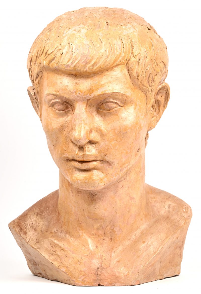 Een terra cotta buste van Julius Caesar. Toegeschreven aan.