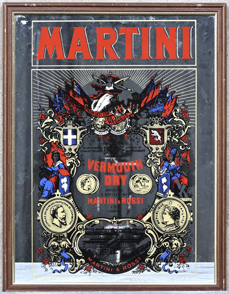 Een reclamespiegel van Martini.