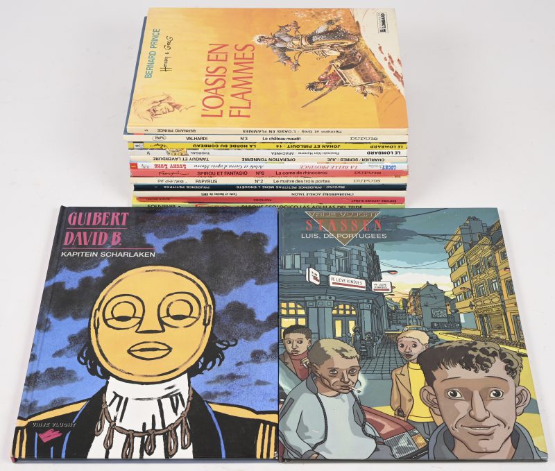 Een lot van 14 diverse hardcover strips. NL en FR uitgaven, door oa Dupuis, Le Lombard, etc. Varia titels.