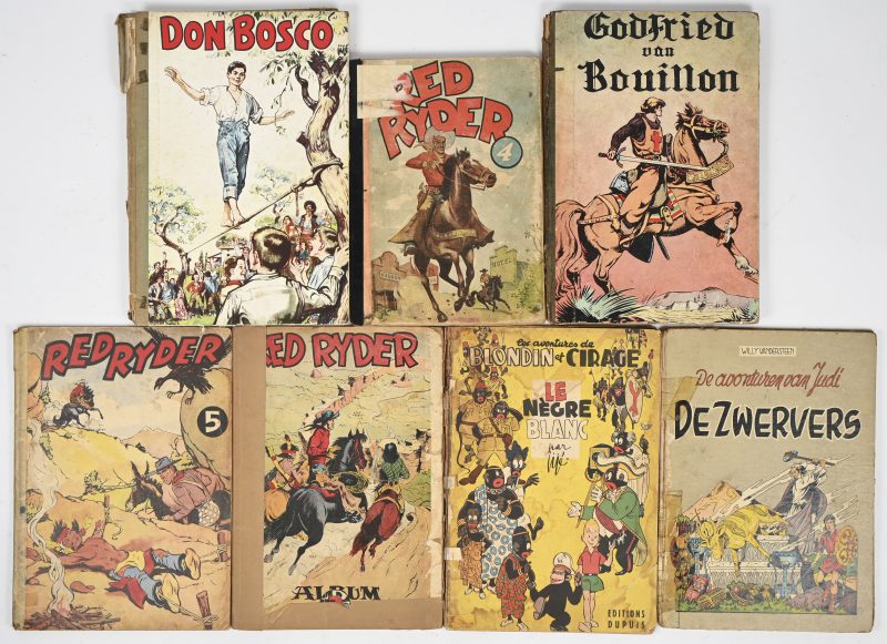 Een lot van 7 HC & SC strips medio ‘50-60. Diverse titels; Red Ryder,  Blondie en Blinkie, Judi, etc.