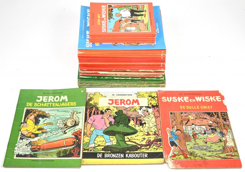 Een lot van 25 Suske & Wiske, 7 Jerom en 7 Biggles strips. Diverse uitgaven.