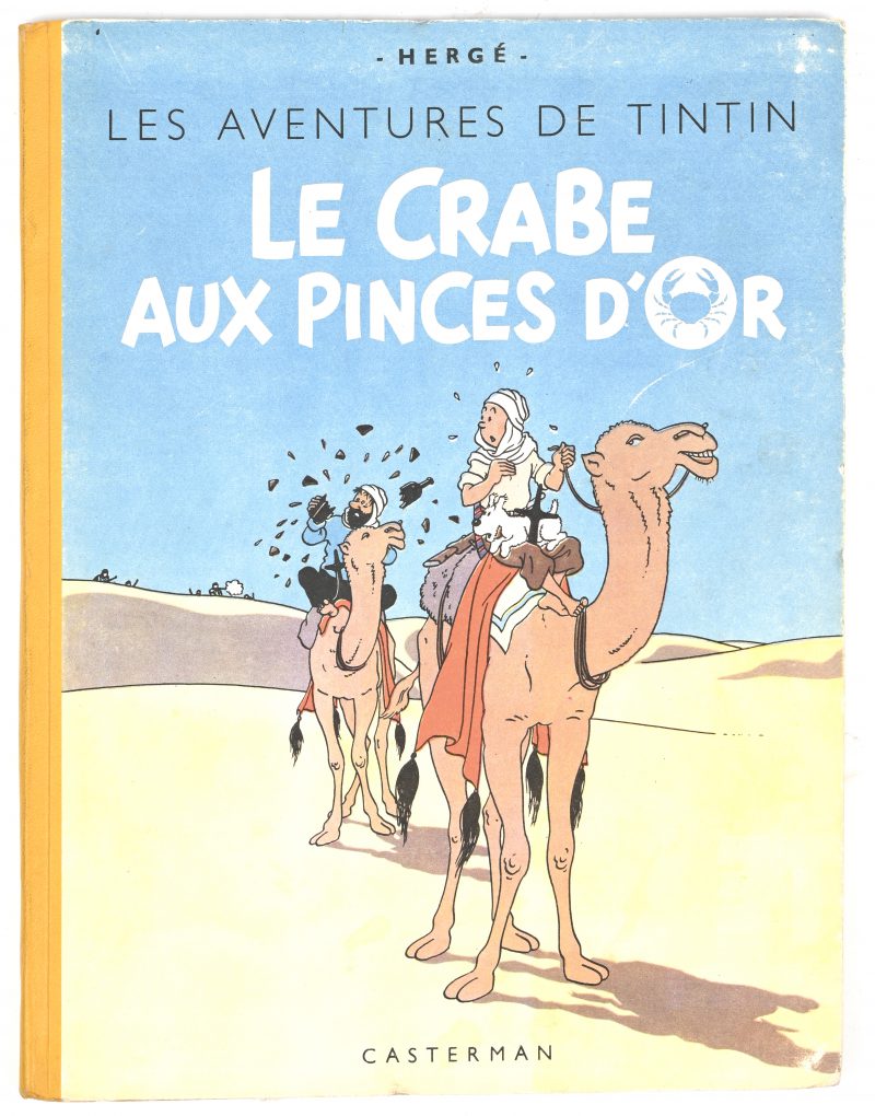 “Le Crabe aux pinces d’or”, Tintin, HC, A23, 1944. Naam geschreven op het titelblad.