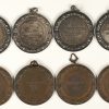 Vier zilveren prijskamp penningen 174 g en zes bronzen 270 g. Antwerpen verbetering van de runderen. 1903 tot 1910.