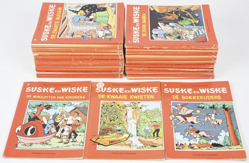 Een lot van 58 Suske & Wiske SC strips, varia titels en uitgaven.