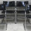 Een lot van 7 vintage gechromeerde buisframe armstoelen met lederen zitting. In de stijl van model MG5 door Mart Stam & Marcel Breuer voor Matteo Grassi.