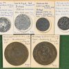 Lot van 12 geldstukken, Albert I & Gent,  Duitse bezetting. 50 c, 1918, Zn, 25 c, 1917 Zn, 10 c 1915, 1917 Zn, 5 c, 1916, Zn. 2 Bef  1915, 1 Bef 1915, 50 c 1915, 5 Bef 1917 & 1918, alle Cu. 25 c & 10 c, beide Gent, karton.