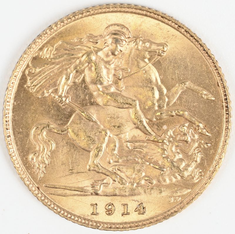 Een gouden munt, Verenigd Koninkrijk. Edward VII, 1/2 Pound 1911, Au 916,7/1000 3,99 g.