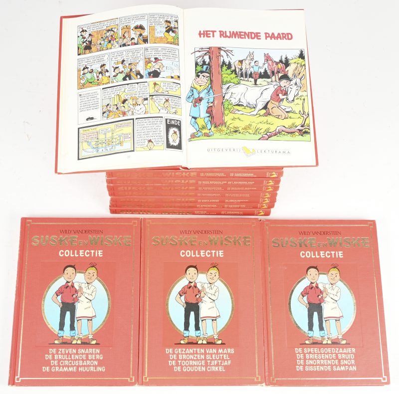 Een lot van 11 gebundelde Suske & Wiske collectie albums.