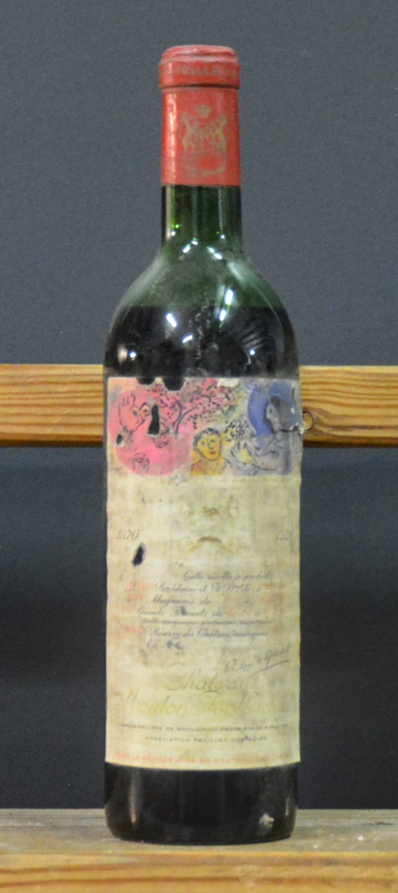 Ch. Mouton-Rothschild A.C. Pauillac 1e grand cru classé  M.C.  1970  aantal: 1 bt ms, sletig etiket