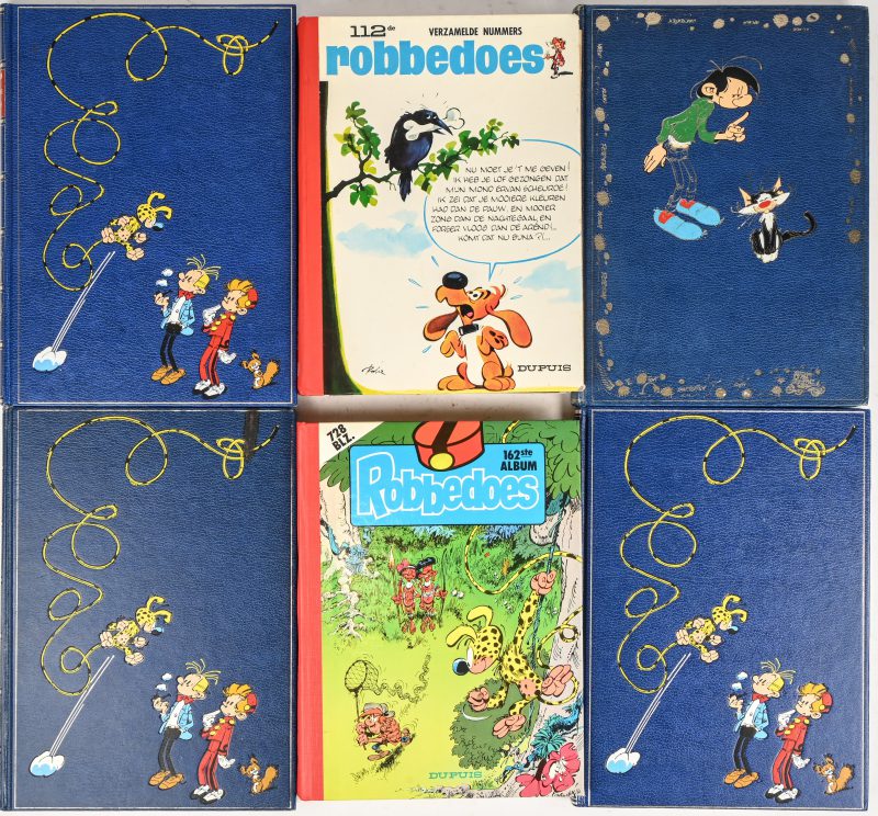 Een lot van 6 verzamelalbums met betrekking tot Robbedoes en Franquin van verschillende uitgaven.