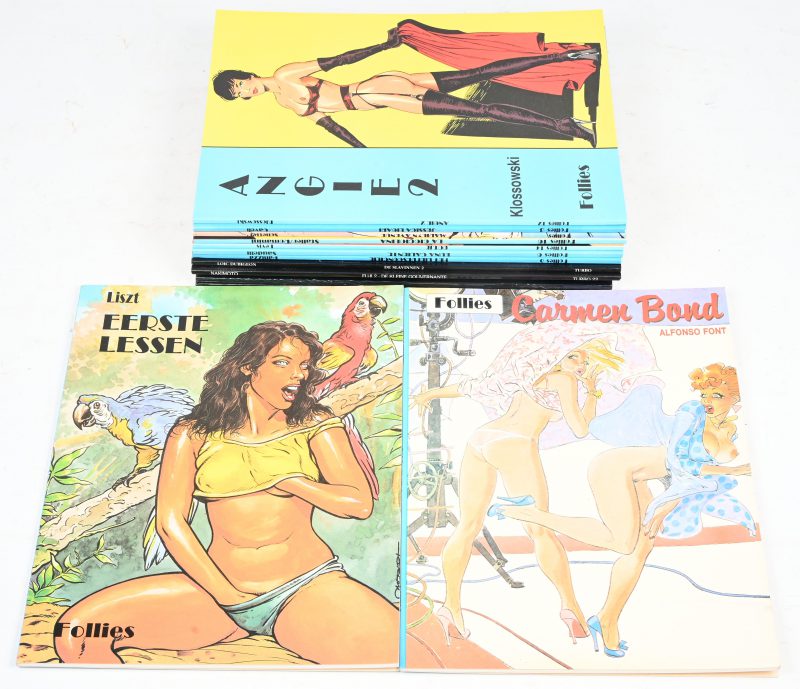 Een lot van 14 softcover erotische strips Uitgeverijen: 9 Folies, 3 lambada, 2 Turbo.