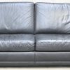 Een set van 2 moderne zwart lederen sofa’s, Longlife voor W. Schillig.