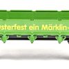 Een modeltreinen lot bestaande uit een Märklin maxi spoor 1 platte wagen en een loc met tender van Pocher, spoor HO nr 297.