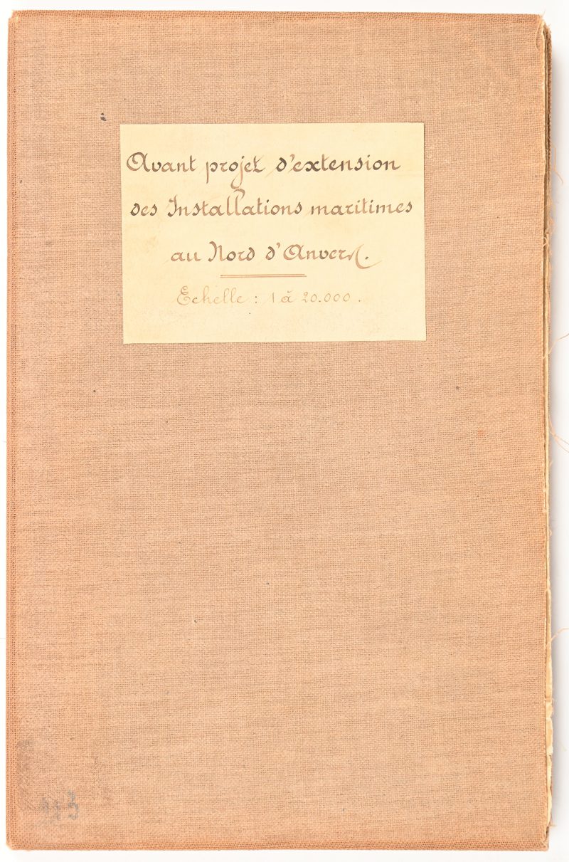 Een oude maritieme landkaart van Antwerpen, Avant projet d’extension des installations maritimes au nord d’Anvers. Echelle 1 à 20.000.