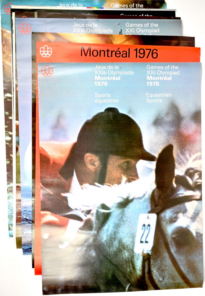 Een lot affiches voor de Olympische Spelen van Montreal in 1976. 10 stuks.