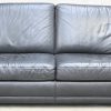 Een set van 2 moderne zwart lederen sofa’s, Longlife voor W. Schillig.