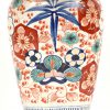 Een Imari porseleinen tafellamp met meerkleurig floraal decor.