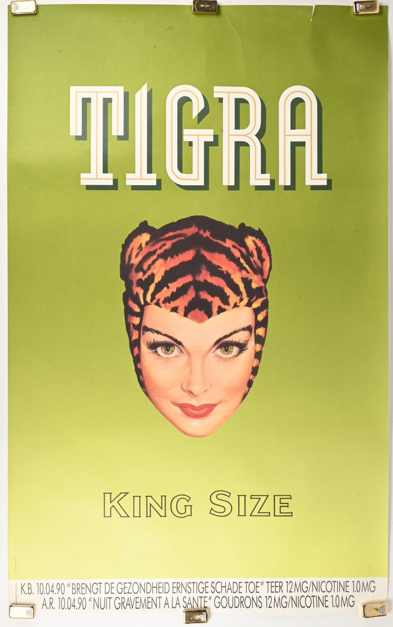 Een vintage Tigra poster. Scheurtje bovenaan.