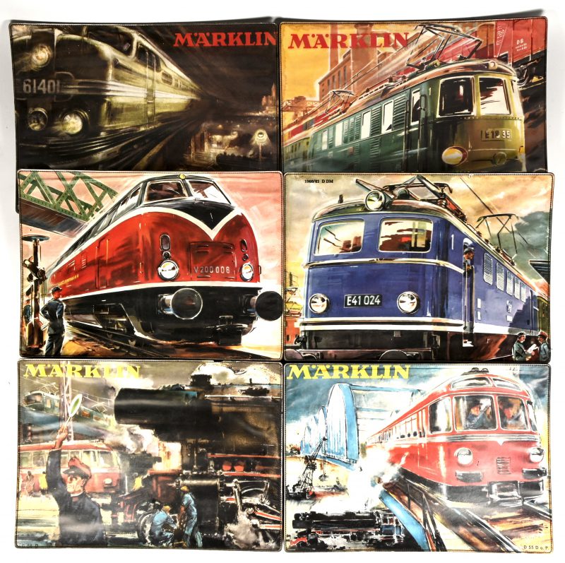 Een set van 6 onderleggers van Märklin.