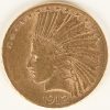 Indian head 1912. Een gouden munt van 10 U.S. Dollar. Au 900/1000.