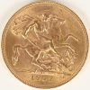 George V 1932. Een gouden munt van 1 Sovereign. Au 917/1000. Gemunt in Zuid-Afrika